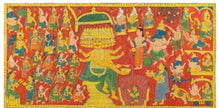 Load image into Gallery viewer, Scene of Daksha Yajna in Cheriyal Scroll Painting style