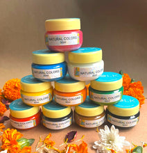 Load image into Gallery viewer, 10 shades of natural colors extracted from fruits, plants and clay. Vibrant long lasting colors with long shelf life